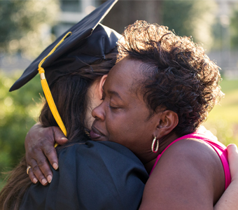 Wanda Hugs Tulane Freshman