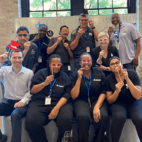 A group of people posing for a photo.