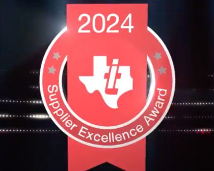 Red badge with 